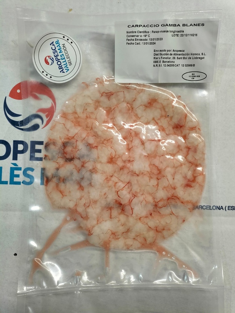 Carpaccio de Gamba de Blanes 80gr